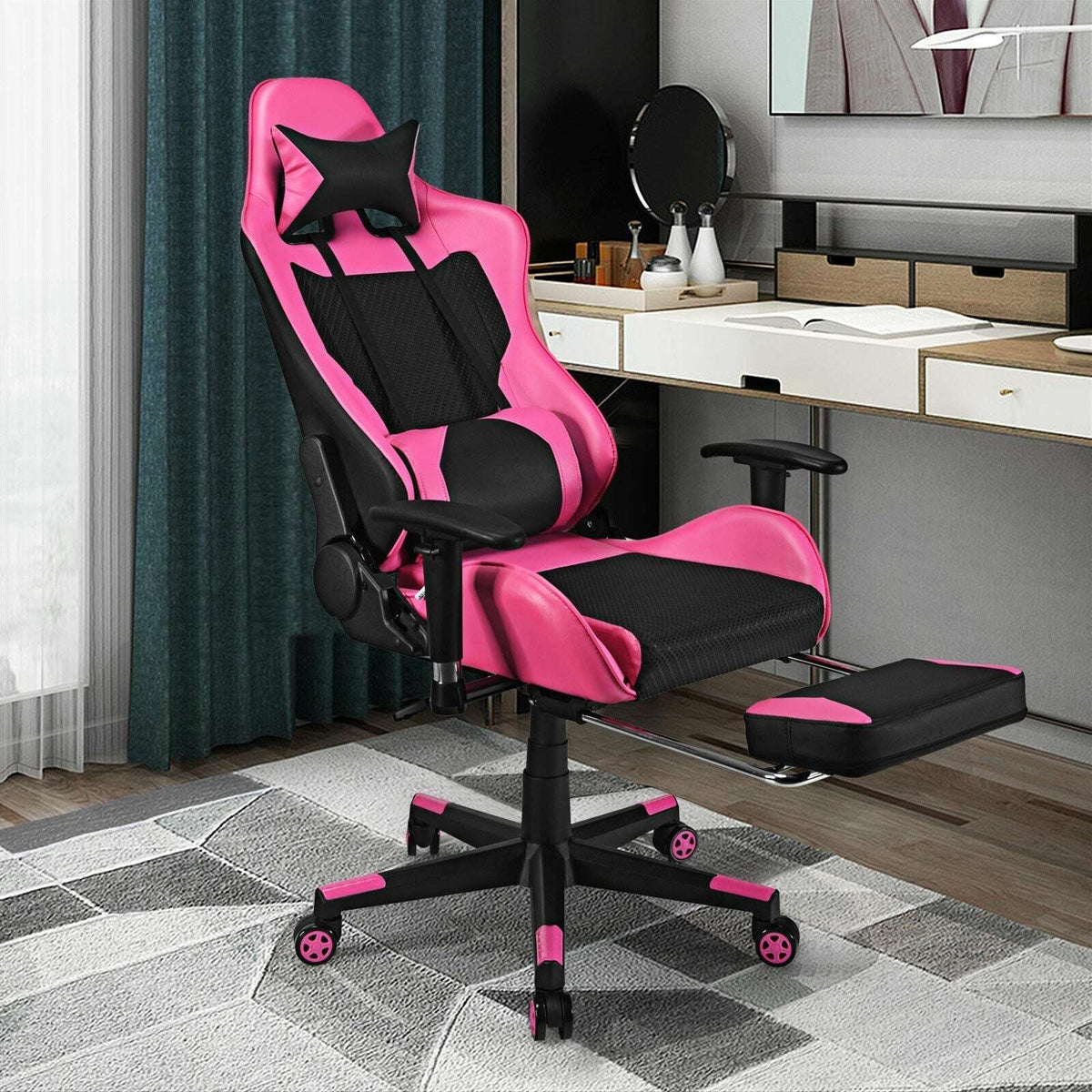 PU Leather Gaming Chair with USB Massage