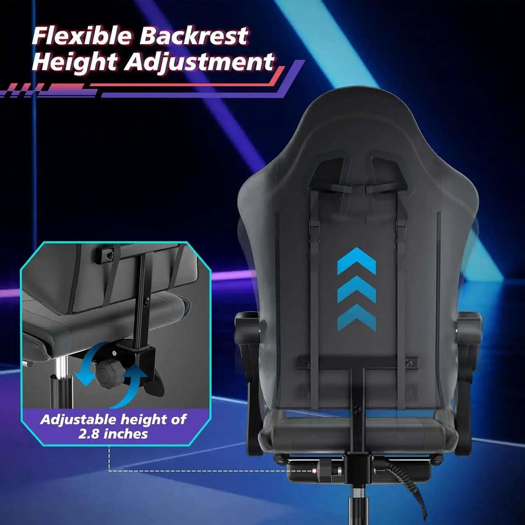 Gaming Chair for Adults, Ergonomic Computer Chair with Linkage Armrests,Height Adjustable Gamer Chair with Footrest and Headrest